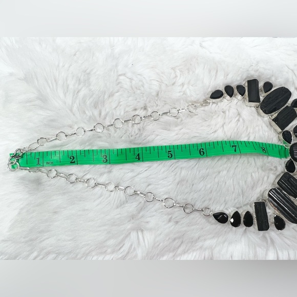 Black Tourmaline 925 Large Gemstone Necklace & Bracelet - Picture 4 of 8